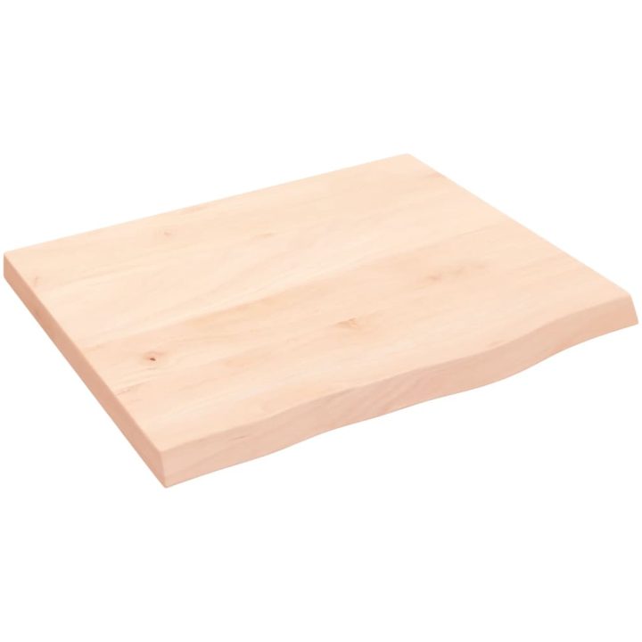 Bänkskiva för badrum 60x50x(2-4) cm obehandlat massivt trä vidaXL 60 x 50 x 4 cm – bild 2