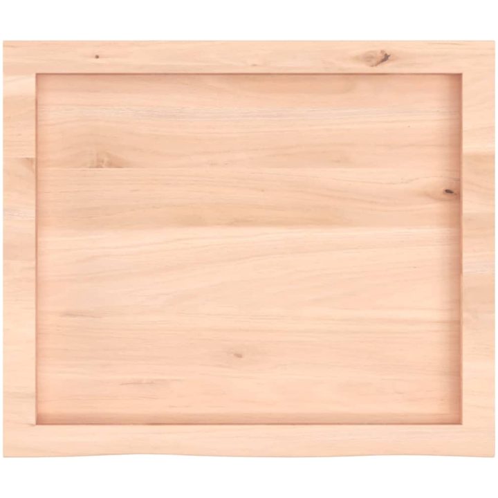 Bänkskiva för badrum 60x50x(2-4) cm obehandlat massivt trä vidaXL 60 x 50 x 4 cm – bild 4