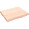 Bänkskiva för badrum 60x50x(2-6) cm obehandlat massivt trä vidaXL 60 x 50 x 6 cm – miniatyr 2