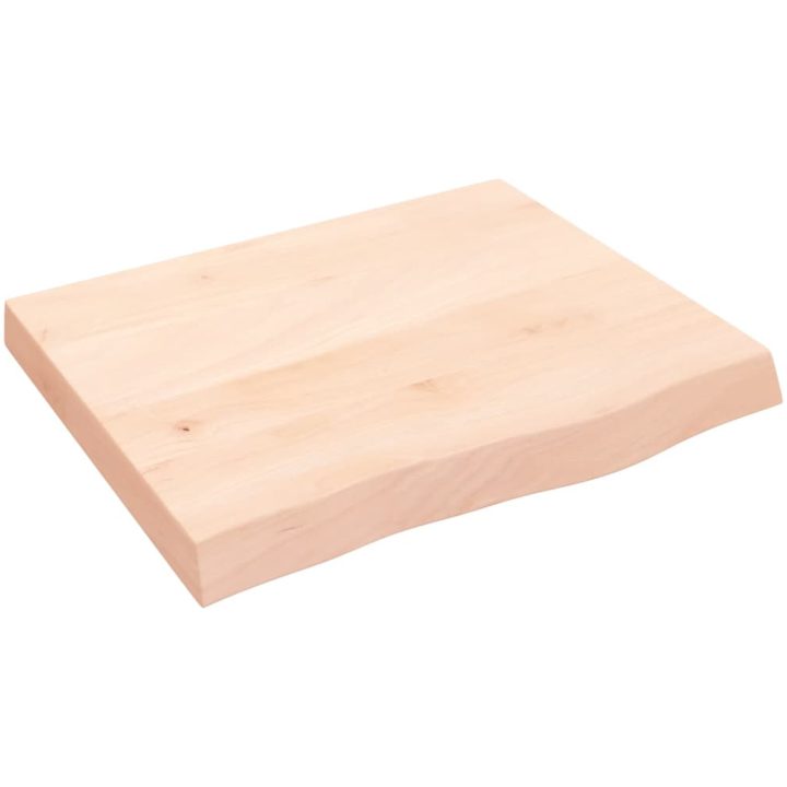 Bänkskiva för badrum 60x50x(2-6) cm obehandlat massivt trä vidaXL 60 x 50 x 6 cm – bild 2