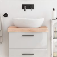 Bänkskiva för badrum 60x60x(2-6) cm obehandlat massivt trä vidaXL