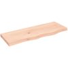 Bänkskiva för badrum 80x30x(2-4) cm obehandlat massivt trä vidaXL 80 x 30 x 4 cm – miniatyr 2
