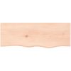 Bänkskiva för badrum 80x30x(2-4) cm obehandlat massivt trä vidaXL 80 x 30 x 4 cm – miniatyr 3