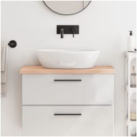 Bänkskiva för badrum 80x30x(2-4) cm obehandlat massivt trä vidaXL
