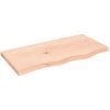 Bänkskiva för badrum 80x40x(2-4) cm obehandlat massivt trä vidaXL 80 x 40 x 4 cm – miniatyr 2
