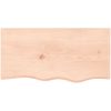 Bänkskiva för badrum 80x40x(2-4) cm obehandlat massivt trä vidaXL 80 x 40 x 4 cm – miniatyr 3