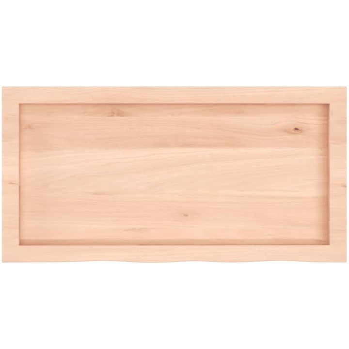 Bänkskiva för badrum 80x40x(2-4) cm obehandlat massivt trä vidaXL 80 x 40 x 4 cm – bild 4