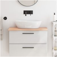 Bänkskiva för badrum 80x40x(2-4) cm obehandlat massivt trä vidaXL