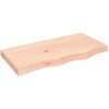 Bänkskiva för badrum 80x40x(2-6) cm obehandlat massivt trä vidaXL 80 x 40 x 6 cm – miniatyr 2