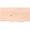 Bänkskiva för badrum 80x40x(2-6) cm obehandlat massivt trä vidaXL 80 x 40 x 6 cm – miniatyr 3