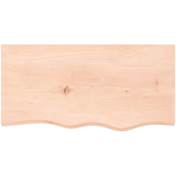 Bänkskiva för badrum 80x40x(2-6) cm obehandlat massivt trä vidaXL 80 x 40 x 6 cm – bild 3