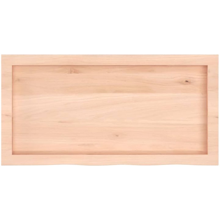 Bänkskiva för badrum 80x40x(2-6) cm obehandlat massivt trä vidaXL 80 x 40 x 6 cm – bild 4