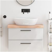 Bänkskiva för badrum 80x40x(2-6) cm obehandlat massivt trä vidaXL