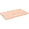 Bänkskiva för badrum 80x50x(2-4) cm obehandlat massivt trä vidaXL 80 x 50 x 4 cm – miniatyr 2