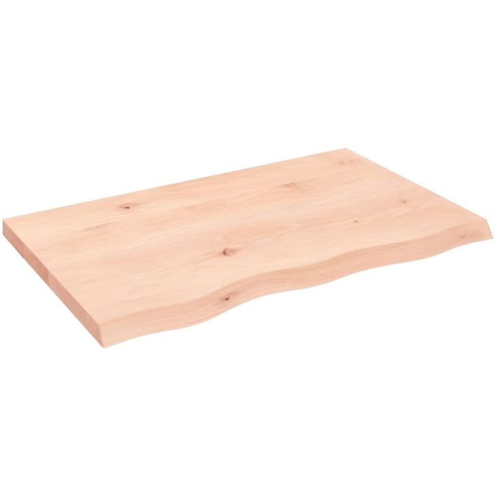 Bänkskiva för badrum 80x50x(2-4) cm obehandlat massivt trä vidaXL 80 x 50 x 4 cm – bild 2