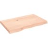 Bänkskiva för badrum 80x50x(2-6) cm obehandlat massivt trä vidaXL 80 x 50 x 6 cm – miniatyr 2