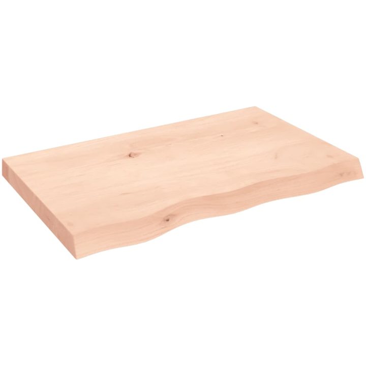 Bänkskiva för badrum 80x50x(2-6) cm obehandlat massivt trä vidaXL 80 x 50 x 6 cm – bild 2