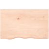 Bänkskiva för badrum 80x50x(2-6) cm obehandlat massivt trä vidaXL 80 x 50 x 6 cm – miniatyr 3