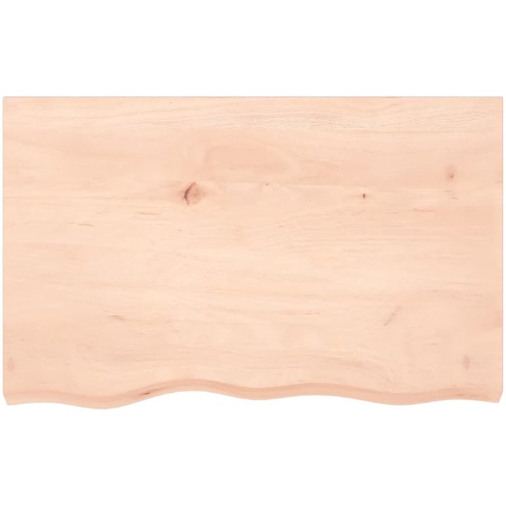 Bänkskiva för badrum 80x50x(2-6) cm obehandlat massivt trä vidaXL 80 x 50 x 6 cm – bild 3