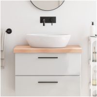 Bänkskiva för badrum 80x50x(2-6) cm obehandlat massivt trä vidaXL
