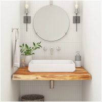 Bänkskiva för badrum 80x60x3,8 cm rektangulär massiv akacia vidaXL