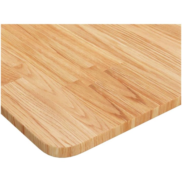 Bänkskiva för badrum ljusbrun massivt trä vidaXL 80 x 40 x 1.5 cm – bild 3