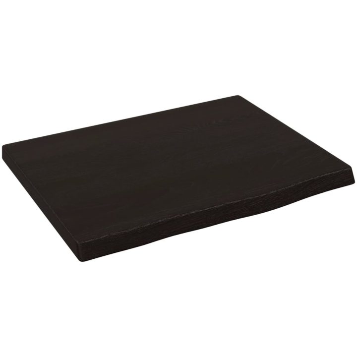 Bänkskiva för badrum mörkbrun behandlat massivt trä vidaXL 40 x 30 x 2 cm – bild 2