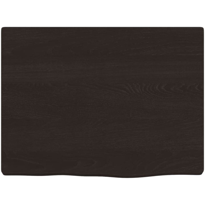 Bänkskiva för badrum mörkbrun behandlat massivt trä vidaXL 40 x 30 x 2 cm – bild 3