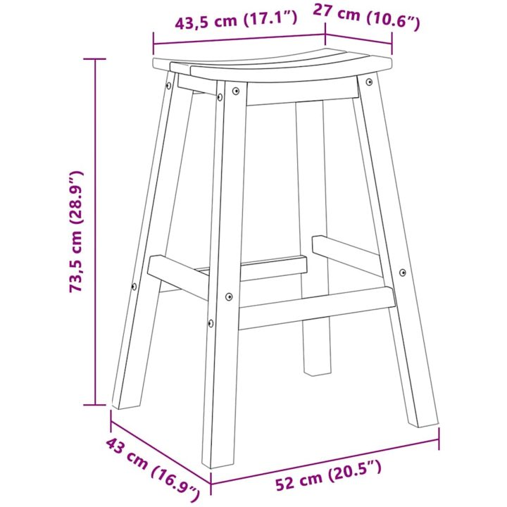 Bar Stolar 2 st Vit HDPE vidaXL 52 x 43 x 73.5 cm – bild 10
