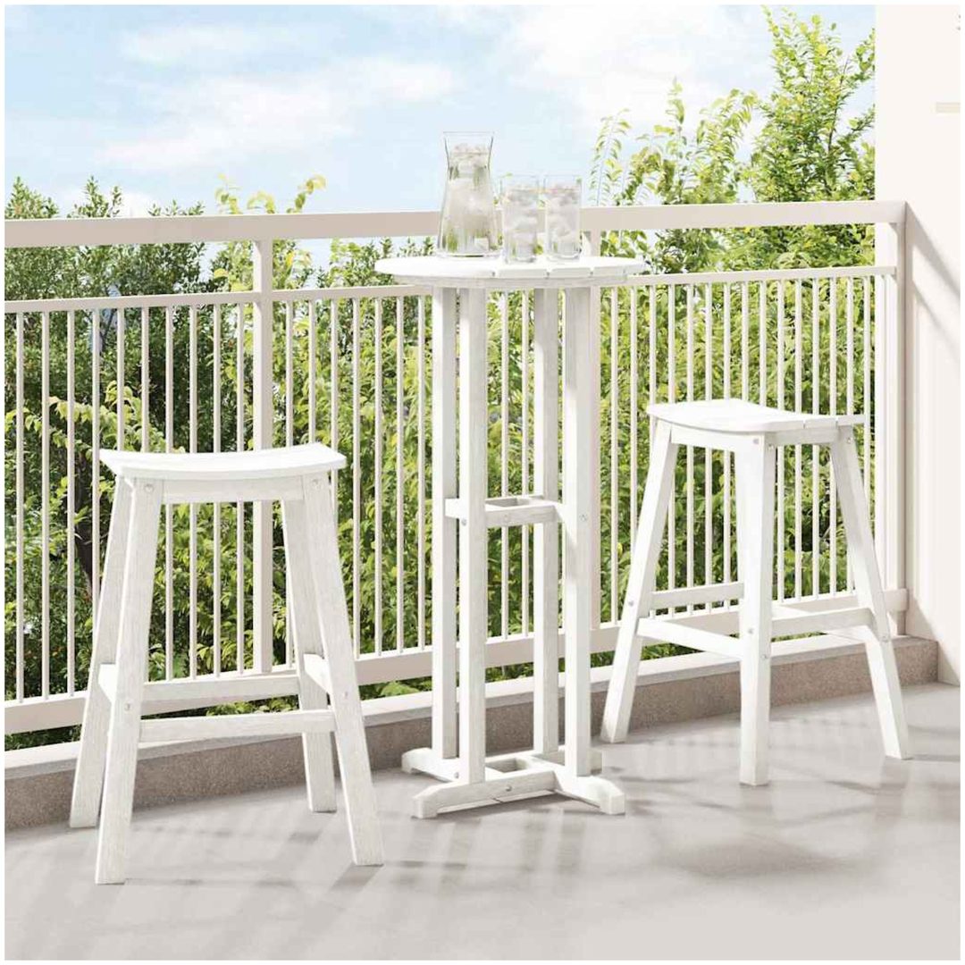 Bar Stolar 2 st Vit HDPE vidaXL 52 x 43 x 73.5 cm