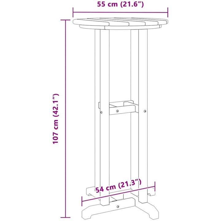 Bar Table Vit 55x55x107 cm HDPE vidaXL 55 x 55 x 107.5 cm – bild 11