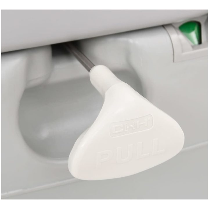 Bärbar campingtoalett grå och vit 22+12 L HDPE vidaXL – bild 9