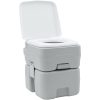 Bärbar Toalett Grå & Vit Plast 20 L vidaXL 41.5 x 36.5 x 42 cm – miniatyr 2