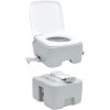 Bärbar Toalett Grå & Vit Plast 20 L vidaXL 41.5 x 36.5 x 42 cm – miniatyr 11