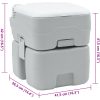 Bärbar Toalett Grå & Vit Plast 20 L vidaXL 41.5 x 36.5 x 42 cm – miniatyr 12