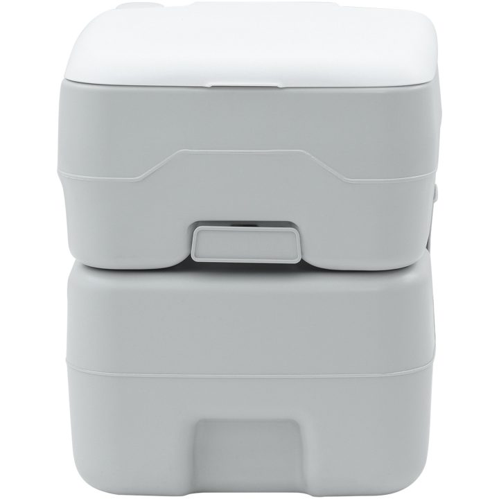 Bärbar Toalett Grå & Vit Plast 20 L vidaXL 41.5 x 36.5 x 42 cm – bild 4