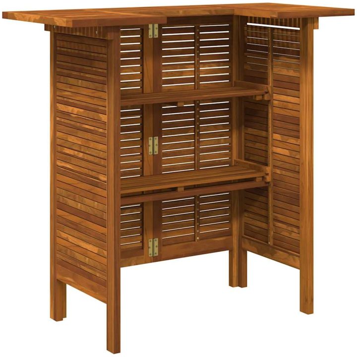 Barbord 110x50x105 cm massivt akaciaträ vidaXL – bild 6