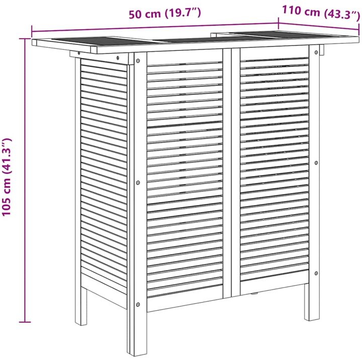 Barbord 110x50x105 cm massivt akaciaträ vidaXL – bild 9