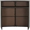 Barbord för trädgård brun 120x55x110 cm konstrotting vidaXL – miniatyr 2