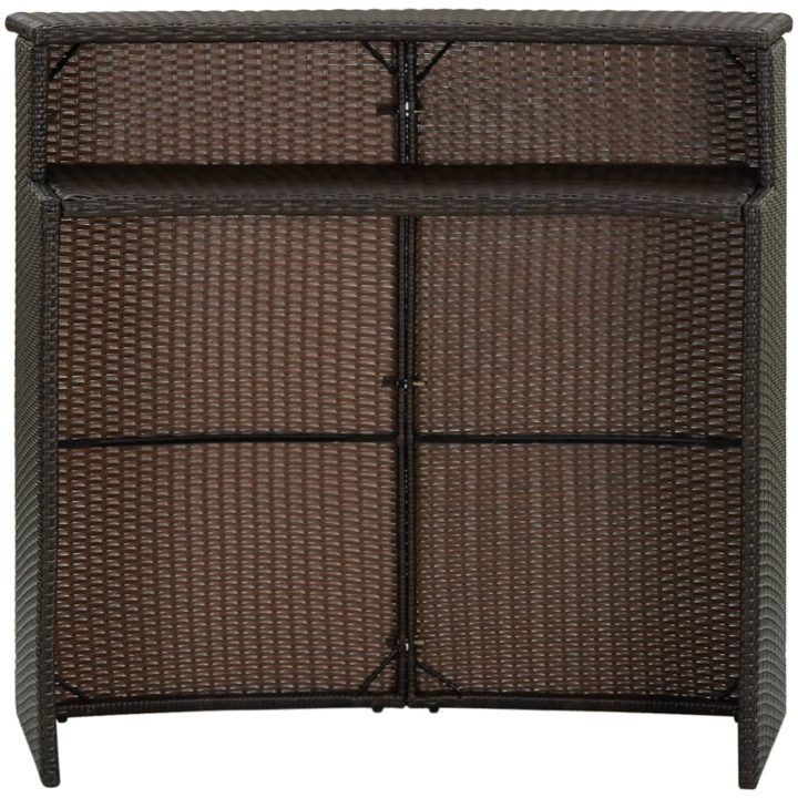Barbord för trädgård brun 120x55x110 cm konstrotting vidaXL – bild 2