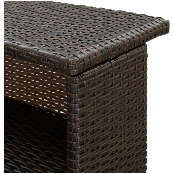 Barbord för trädgård brun 120x55x110 cm konstrotting vidaXL – bild 7