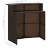 Barbord för trädgård brun 120x55x110 cm konstrotting vidaXL – miniatyr 8