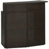 Barbord för trädgård brun 120x55x110 cm konstrotting vidaXL – miniatyr 1