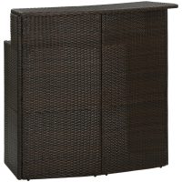 Barbord för trädgård brun 120x55x110 cm konstrotting vidaXL