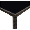 Barbord för trädgård brun konstrotting och glas vidaXL 70 x 70 x 110 cm – miniatyr 5
