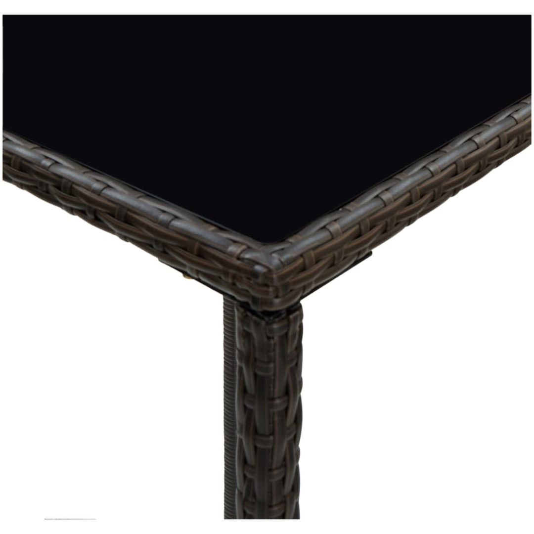 Barbord för trädgård brun konstrotting och glas vidaXL 70 x 70 x 110 cm – bild 5