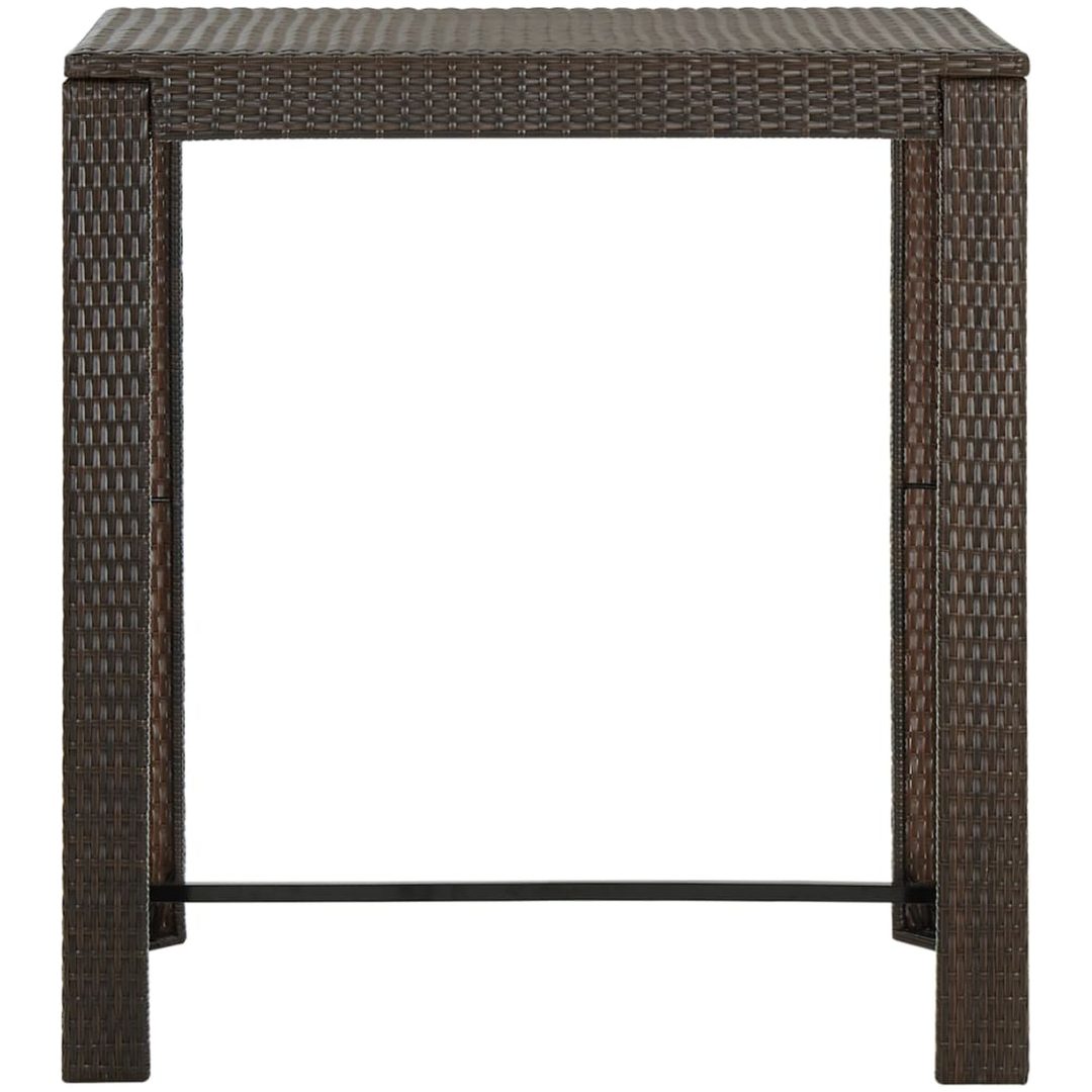 Barbord för trädgård brun konstrotting vidaXL 100 x 60.5 x 110.5 cm – bild 2