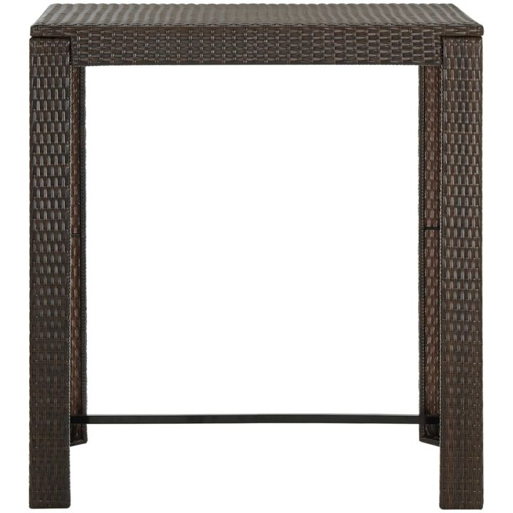 Barbord för trädgård brun konstrotting vidaXL 100 x 60.5 x 110.5 cm – bild 2