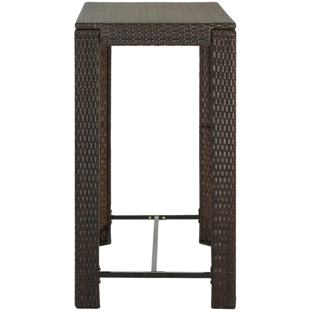 Barbord för trädgård brun konstrotting vidaXL 100 x 60.5 x 110.5 cm – bild 3