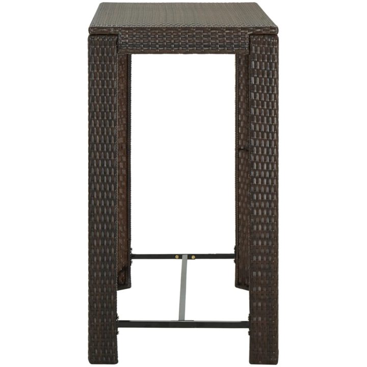 Barbord för trädgård brun konstrotting vidaXL 100 x 60.5 x 110.5 cm – bild 3